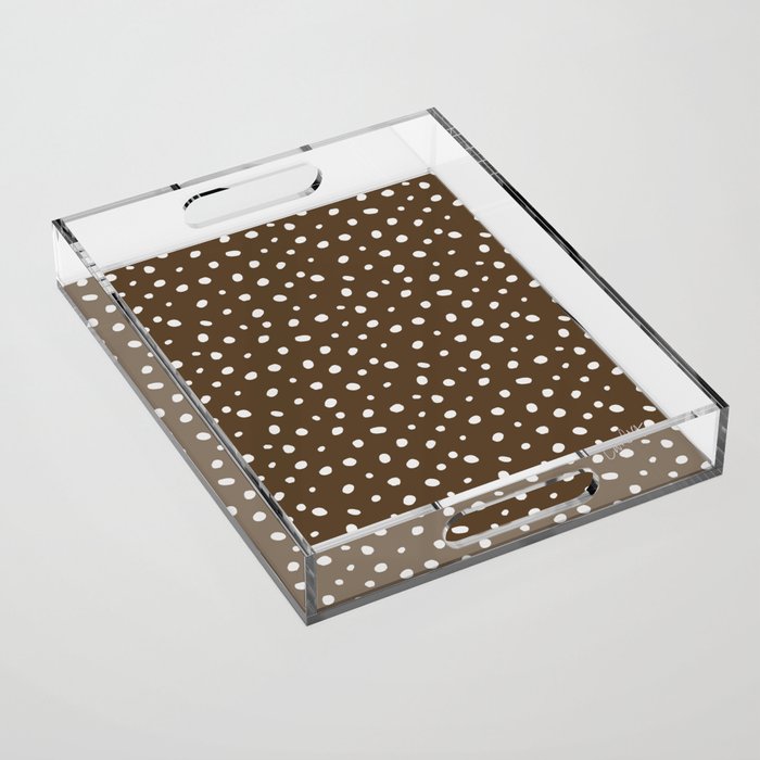Hand-Drawn Dots - Kraft Acrylic Tray Gallery Image 1