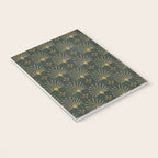 Retro Art Deco Pattern Gold On Green Velvet Notebook Gallery Image 3