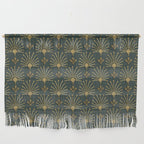 Retro Art Deco Pattern Gold On Green Velvet Wall Hanging Gallery Image 1