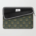 Retro Art Deco Pattern Gold On Green Velvet Laptop Sleeve Gallery Image 2