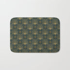 Retro Art Deco Pattern Gold On Green Velvet Bath Mat Gallery Image 1