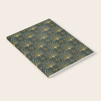 Retro Art Deco Pattern Gold On Green Velvet Notebook Gallery Image 2