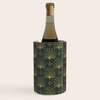 Retro Art Deco Pattern Gold On Green Velvet Wine Chiller Gallery Image 2