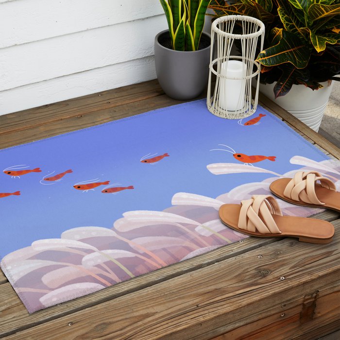 Flying cherry shrimp Outdoor Rug Gallery Image 2