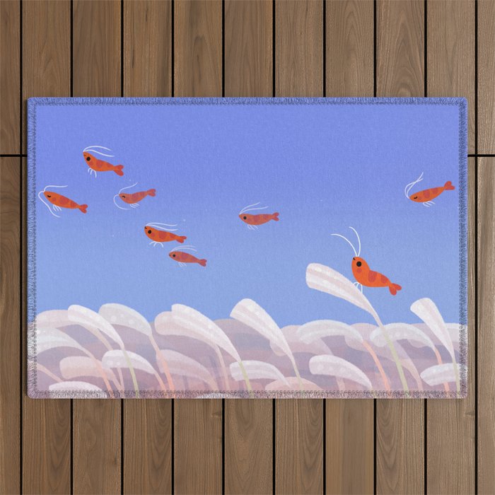 Flying cherry shrimp Outdoor Rug Gallery Image 1