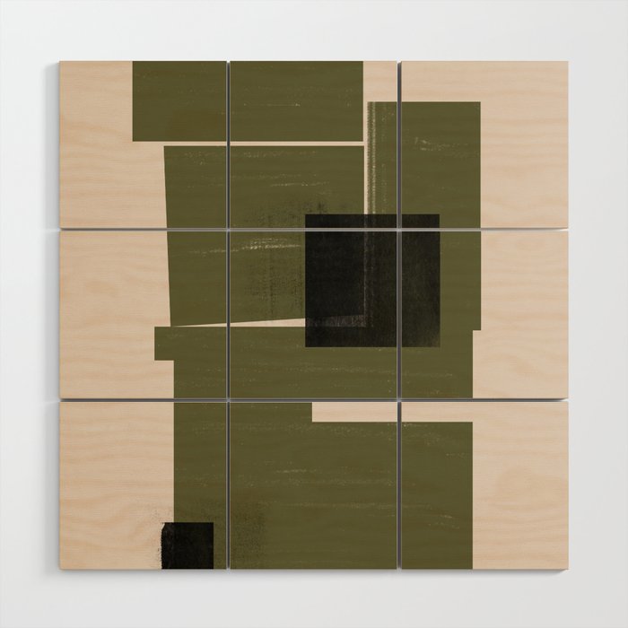 Modern Geometric Collage  Wood Wall Art Gallery Image 1