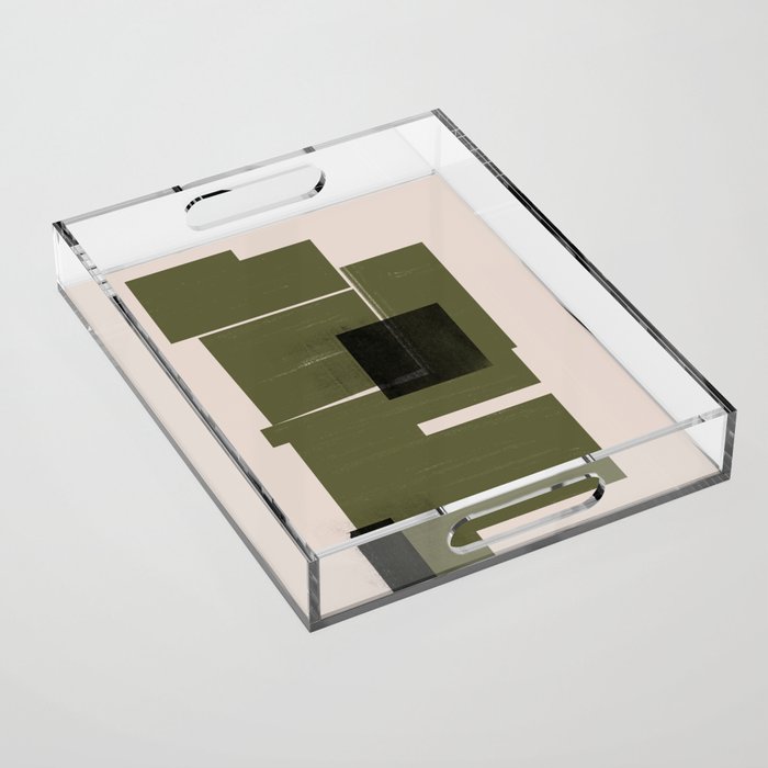 Modern Geometric Collage  Acrylic Tray Gallery Image 1