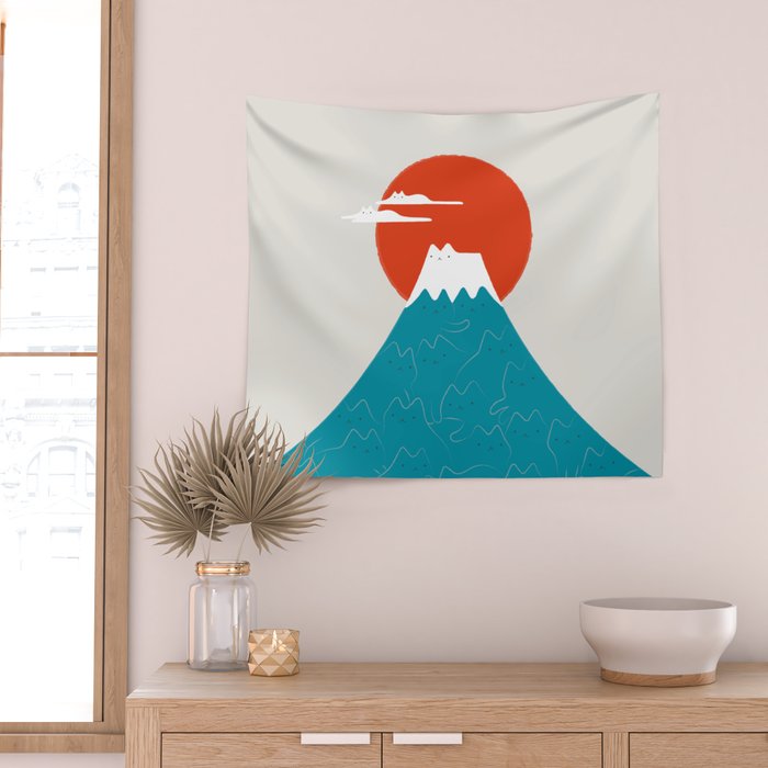 Cat Landscape 144 Wall Tapestry Gallery Image 2