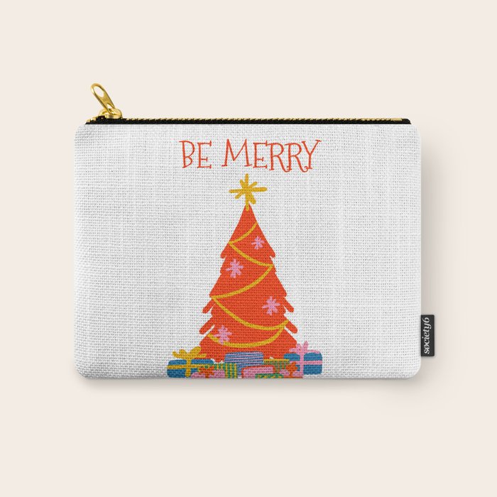 Be Merry Cute and Colorful Christmas Carry All Pouch Gallery Image 1