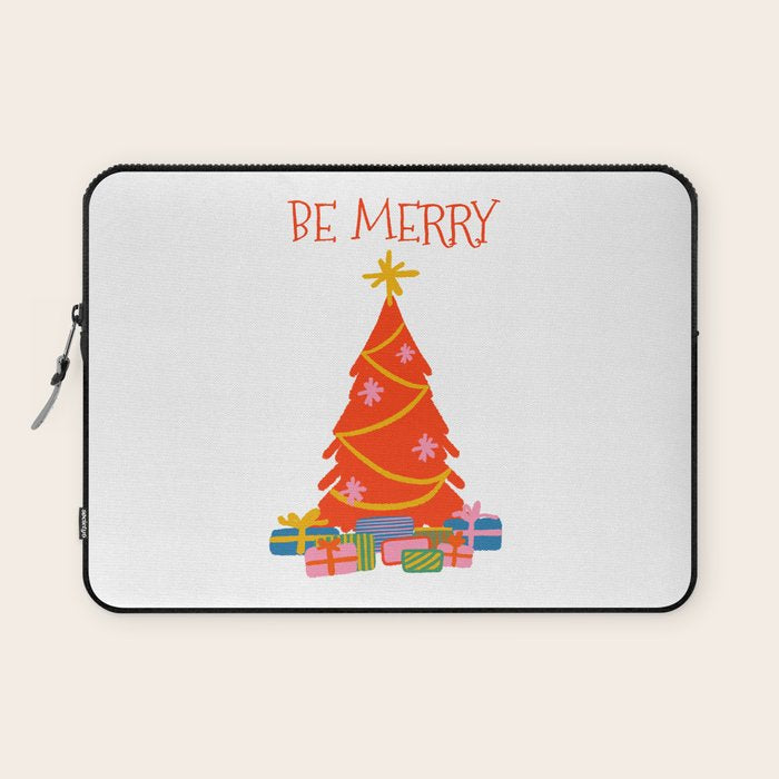 Be Merry Cute and Colorful Christmas Laptop Sleeve Gallery Image 1