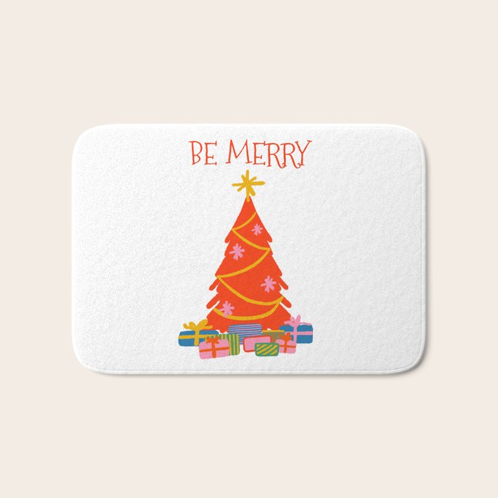 Be Merry Cute and Colorful Christmas Bath Mat Gallery Image 1