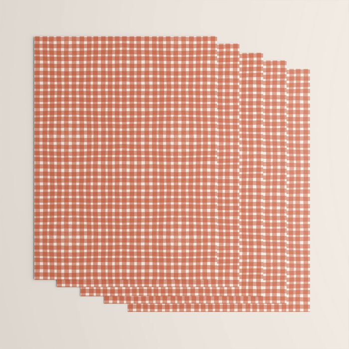 Red White Gingham Check Wrapping Paper Gallery Image 3
