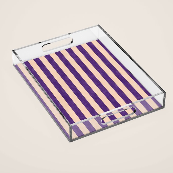 STRIPES 001 H - Fig Acrylic Tray Gallery Image 1