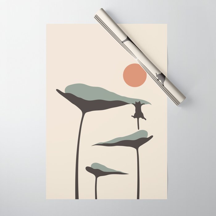 Cat and Plant 30 Wrapping Paper Gallery Image 1