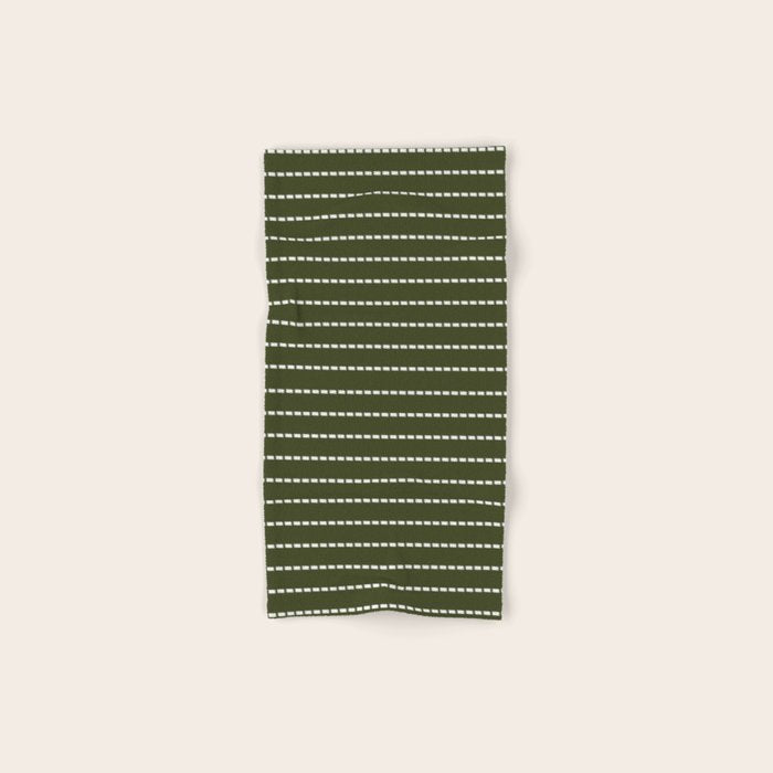 Dashed Lines (Olive Green) Bath Towel Gallery Image 1