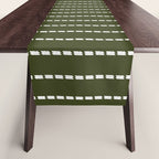 Dashed Lines (Olive Green) Table Runner Gallery Image 1