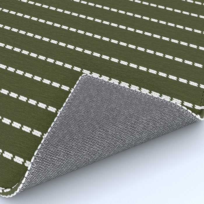 Dashed Lines (Olive Green) Rug Gallery Image 4