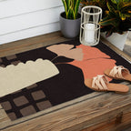 abstract floral 1 Outdoor Rug Gallery Image 2