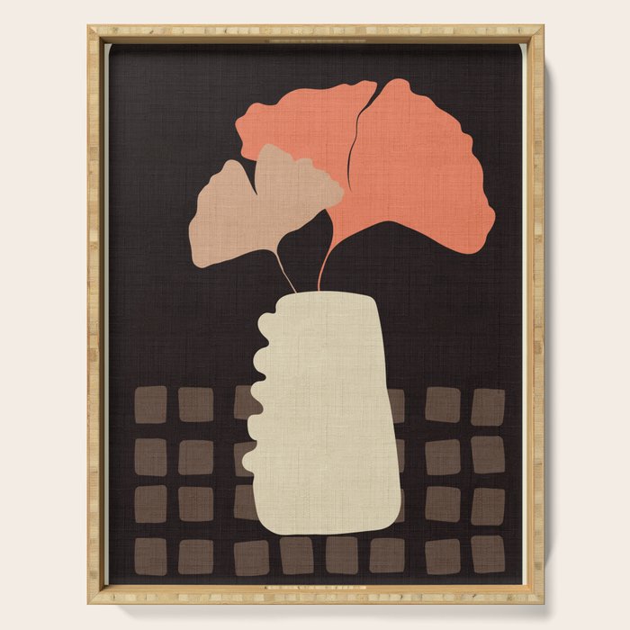 abstract floral 1 Serving Tray Gallery Image 1