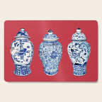 GINGER JAR TRIO ON RED Cutting Board Gallery Image 1