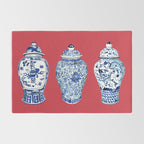 GINGER JAR TRIO ON RED Rug Gallery Image 2