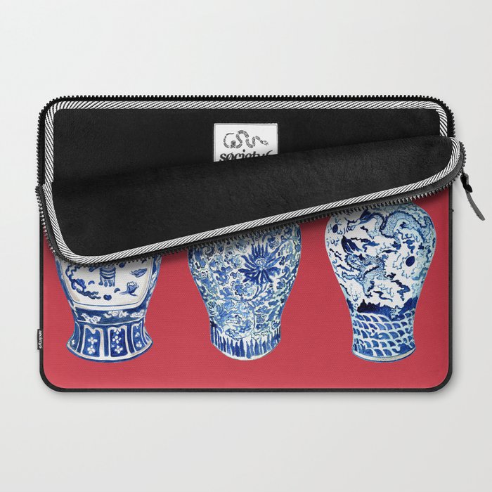 GINGER JAR TRIO ON RED Laptop Sleeve Gallery Image 2