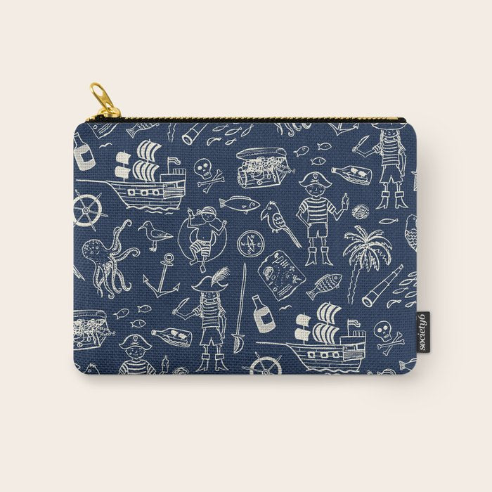 Pirate Play - Blue Carry All Pouch Gallery Image 1