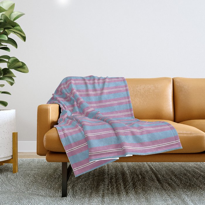 Bubblegum Stripes Throw Blanket Gallery Image 1