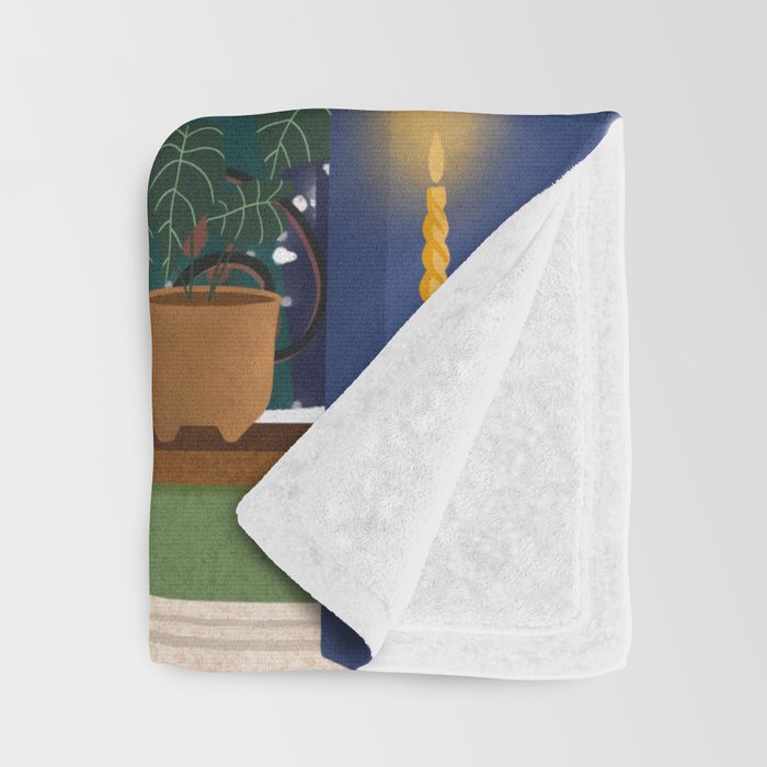 Romantic Snowy City Night Throw Blanket Gallery Image 3