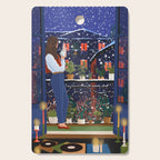 Romantic Snowy City Night Cutting Board Gallery Image 1