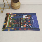 Romantic Snowy City Night Rug Gallery Image 1