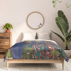 Romantic Snowy City Night Comforter Gallery Image 3