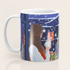 Romantic Snowy City Night Coffee Mug Gallery Image 3