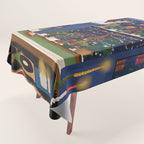Romantic Snowy City Night Tablecloth Gallery Image 1