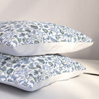 Blue Chinoiserie, Chintz, Indian, vintage floral, 70s,  Pillow Sham Gallery Image 3