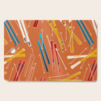 Retro Ski Pattern Illustration Cutting Board Gallery Image 1