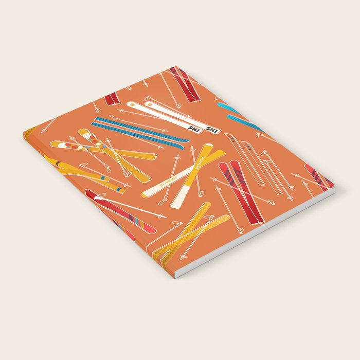 Retro Ski Pattern Illustration Notebook Gallery Image 2
