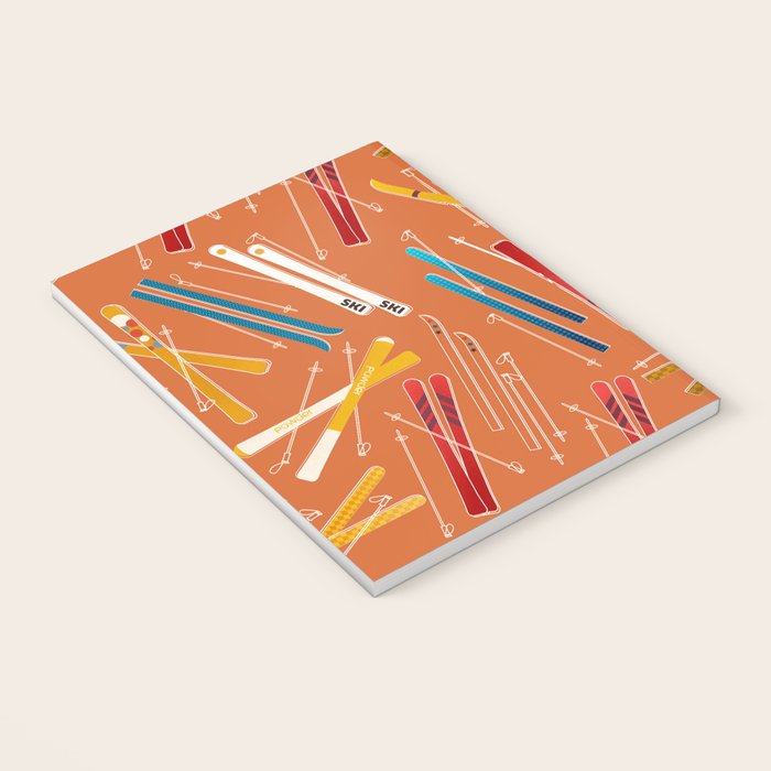 Retro Ski Pattern Illustration Notebook Gallery Image 3