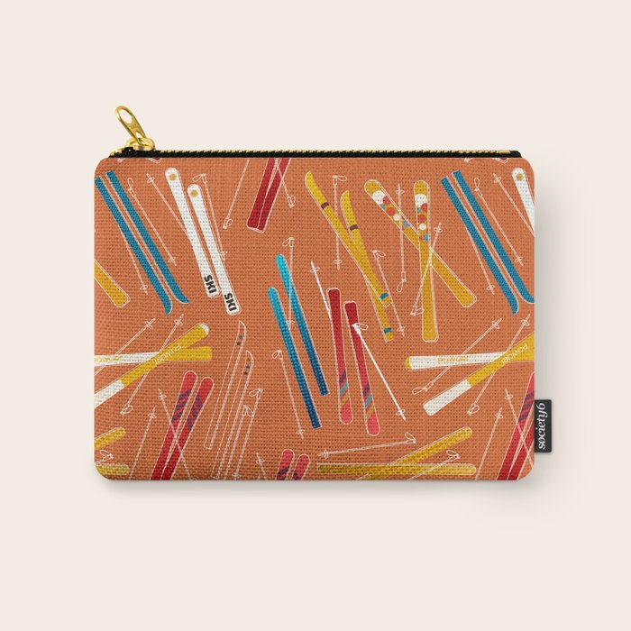 Retro Ski Pattern Illustration Carry All Pouch Gallery Image 1