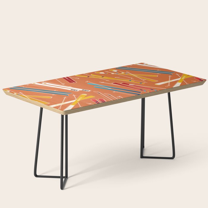 Retro Ski Pattern Illustration Coffee Table Gallery Image 1