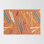 Retro Ski Pattern Illustration Rug Gallery Image 2