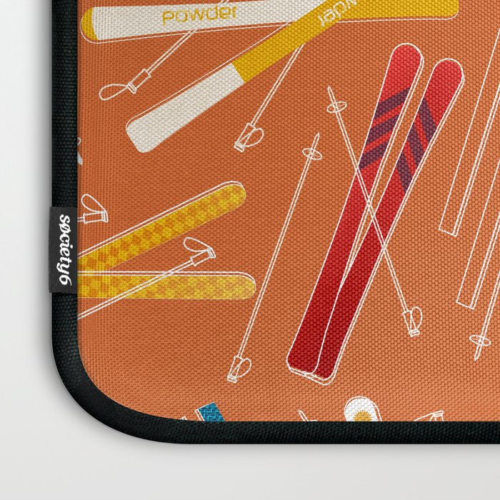 Retro Ski Pattern Illustration Laptop Sleeve Gallery Image 3