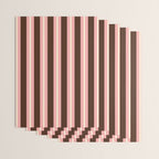 Old Fashioned Double Stripes Brown Pink Cream Narrow Vertical Stripe Pattern Wrapping Paper Gallery Image 3