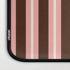 Old Fashioned Double Stripes Brown Pink Cream Narrow Vertical Stripe Pattern Laptop Sleeve Gallery Image 3