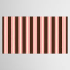 Old Fashioned Double Stripes Brown Pink Cream Narrow Vertical Stripe Pattern Tablecloth Gallery Image 2
