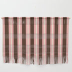 Old Fashioned Double Stripes Brown Pink Cream Narrow Vertical Stripe Pattern Wall Hanging Gallery Image 1