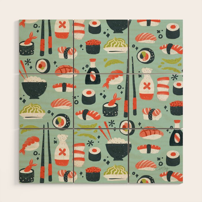 Sushi Dreams - Mint Wood Wall Art Gallery Image 1