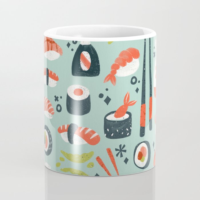 Sushi Dreams - Mint Coffee Mug Gallery Image 4