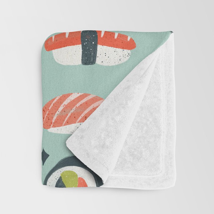 Sushi Dreams - Mint Throw Blanket Gallery Image 3