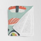 Sushi Dreams - Mint Throw Blanket Gallery Image 3